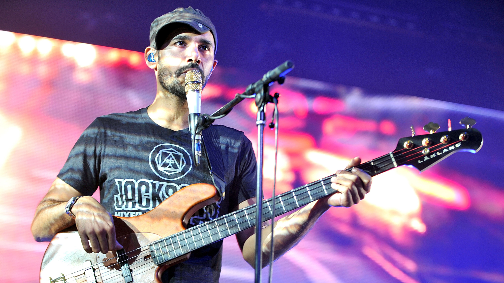 Ben Kenney of Incubus performs at Manchester Apollo on November 9, 2011 in Manchester, England