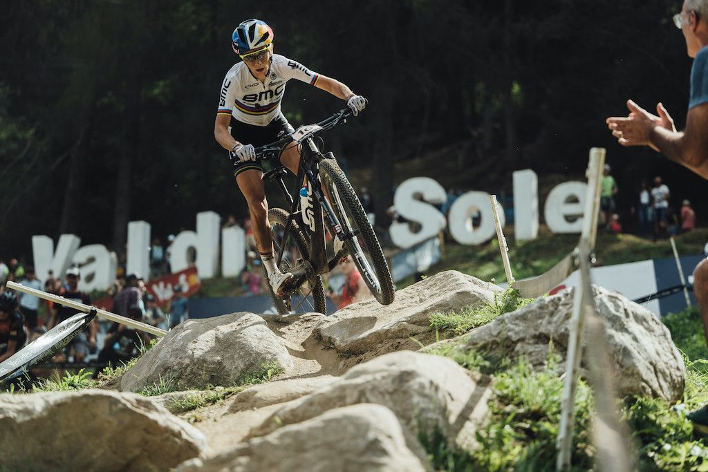 Pauline Ferrand Prevot performs at UCI XCO World Cup in Val di Sole, Italy on September 04, 2022 // Bartek Wolinski / Red Bull Content Pool // SI202209040733 // Usage for editorial use only //