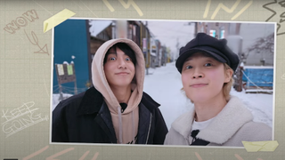 Jimin and Jung Kook smilingfor the camera in Are You Sure?!