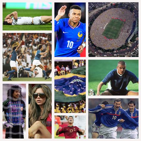 A collage featuring new and old photos taken during the World Cup tournament.