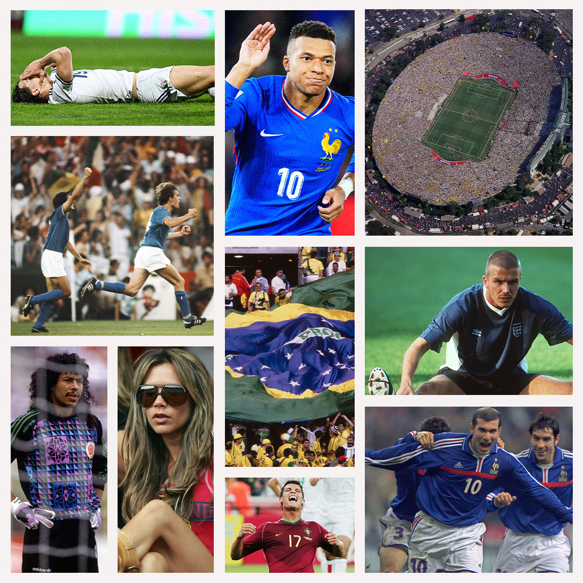 A collage featuring new and old photos taken during the World Cup tournament.