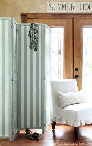 DIY room divider, striped folding screen room divider