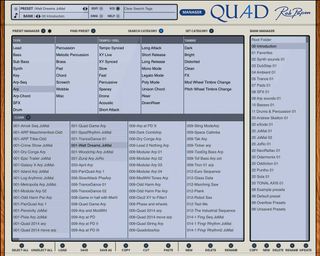 Quad’s preset manager provides excellent category and search options.