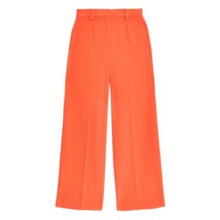 Crepe Tab Detail Wide Leg Trousers