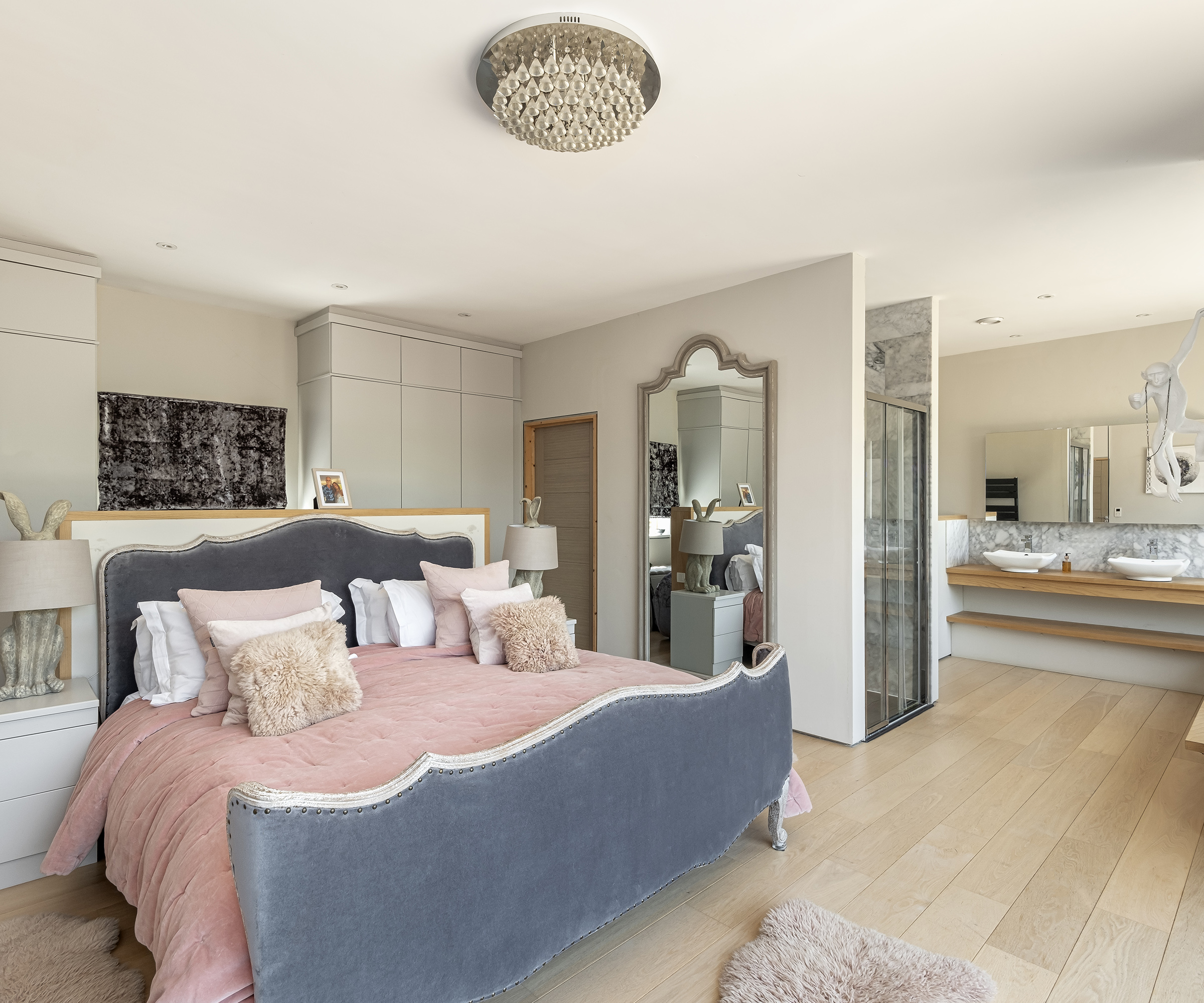 A contemporary hallway in a self build home. T