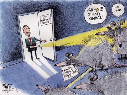 Political cartoon U.S. Graham Cassidy bill Jimmy Kimmel GOP