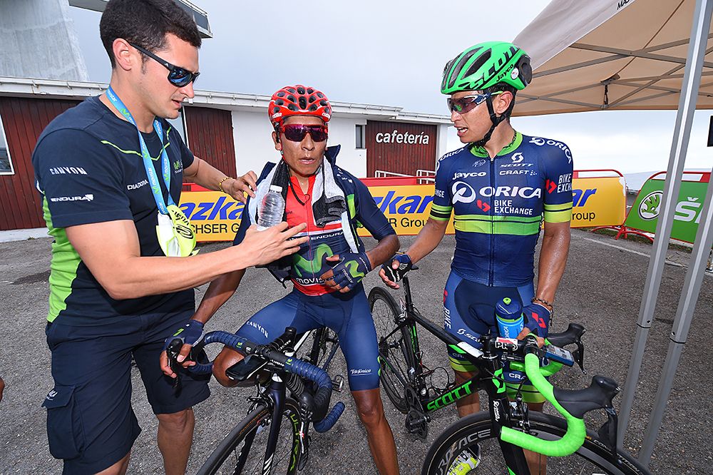 Nairo Quintana (Movistar) and Esteban Chaves (Orica-BikeEchange)