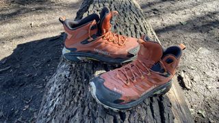 Merrell Moab Speed 2 Mid Gore-Tex: shoes on a log