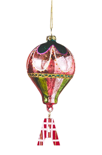 Hot Air Balloon Glass Monogram Christmas Tree Decoration | was £10, now £7.50 at Anthropologie