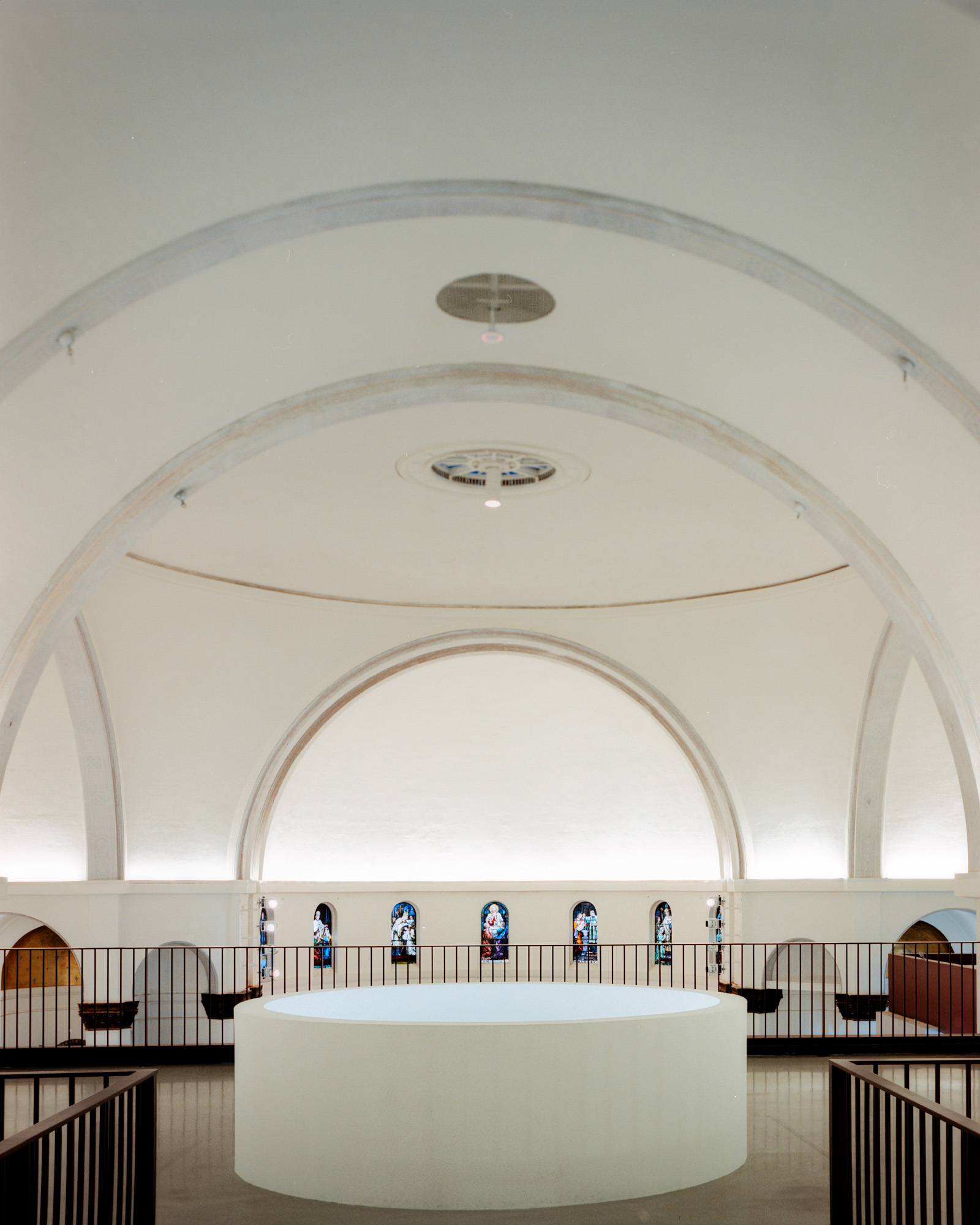 White domed interior at The Shepherd arts centre in Detroit