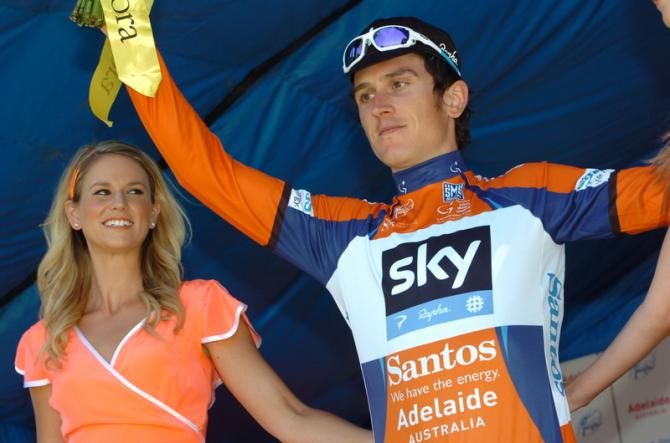 Geraint Thomas (Sky) once again in ochre following stage 4 of the 2013 Santos Tour Down Under