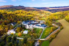 Kloster Eberbach from the air in Rheingau, Germany