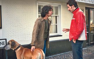 Andrew Scott (Ben Whishaw) with Andrew Newton (Blake Harrison) together, with Andrew with his dog, in A Very English Scandal, which is on Saturday 27th May