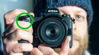 Mike Harris with Nikon Z8 and green circle around command dial 