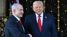 Netanyahu and Trump shaking hands