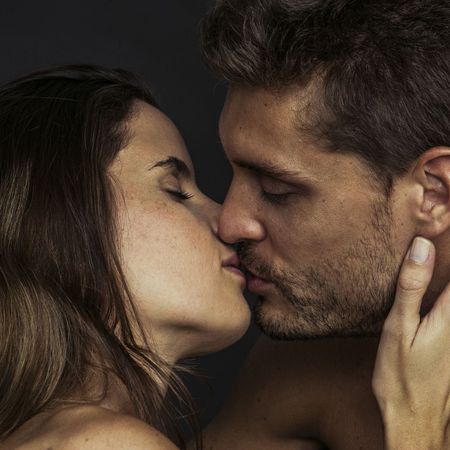 Young couple kissing