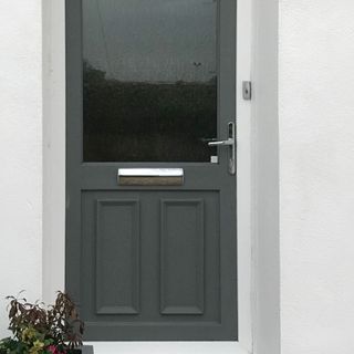 painted front door finished in slate grey
