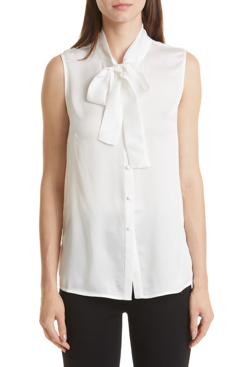 Tie Neck Sleeveless Blouse