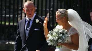Mike and Zara Tindall depart after their Royal wedding
