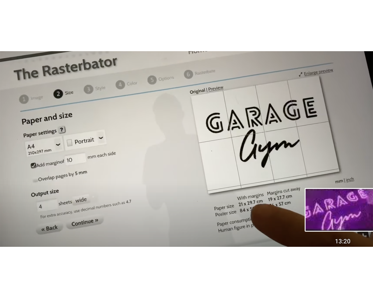 A computer aided design being created on Canva application for DIY LED light fixture