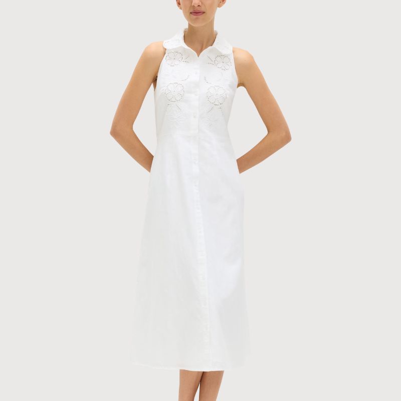 M&amp;amp;S broderie dress on model