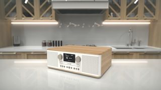 Pure Classic C-D6 radio in oak on a kitchen counter