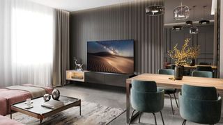 Le téléviseur LG CS OLED exposé dans un salon