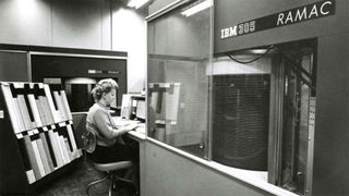 IBM RAMAC computer and magnetic disk-based storage