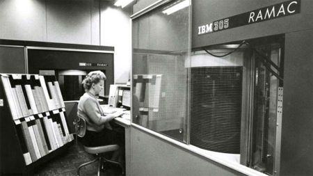 IBM RAMAC computer and magnetic disk-based storage