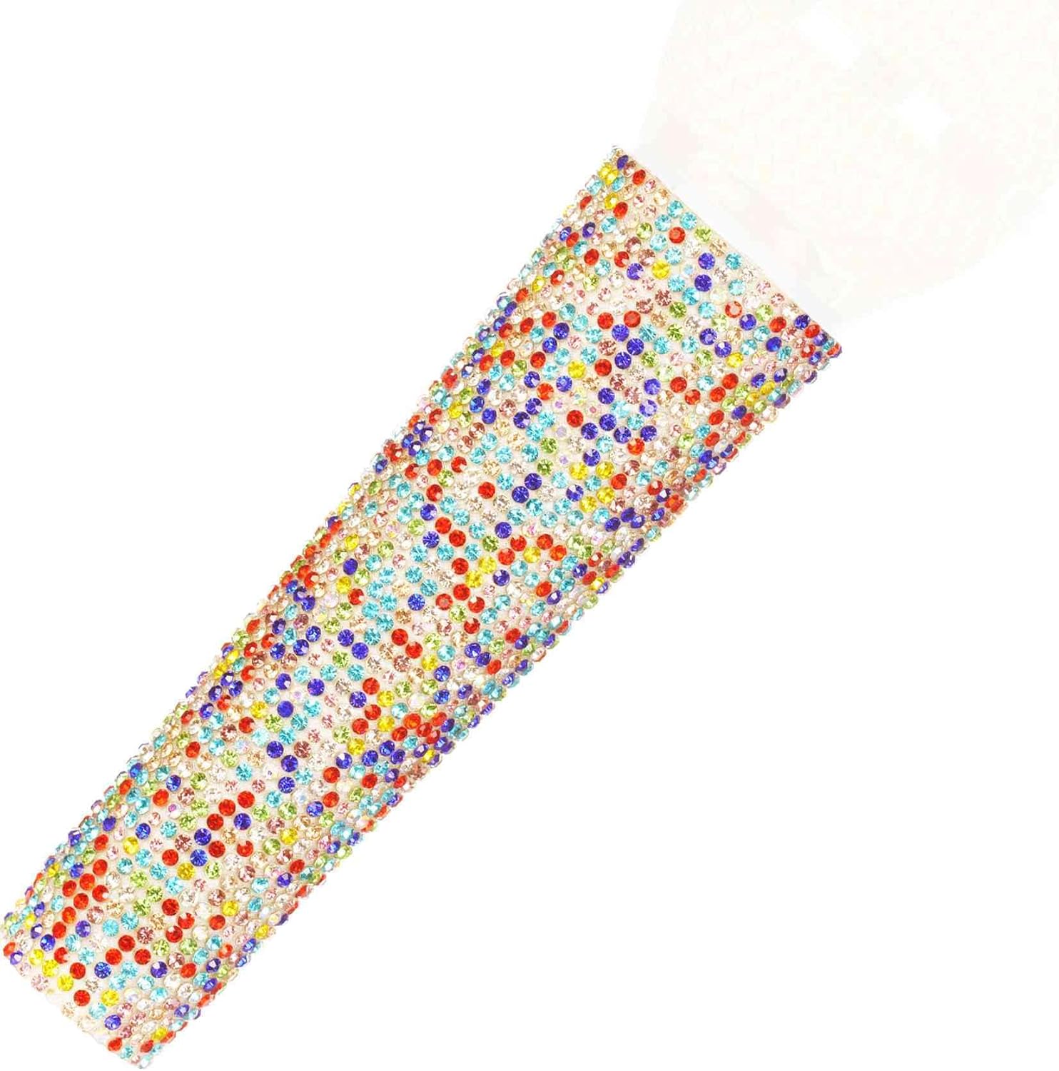 B58 Colored Mic Handle Sleeve for Universal Wired Microphone SM58LC, Beta 58a, Sparkle Rhinestones Eye Catching on Karaoke Sing Party Live Show Stage