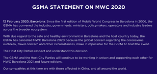 MWC 2020 cancellation statement