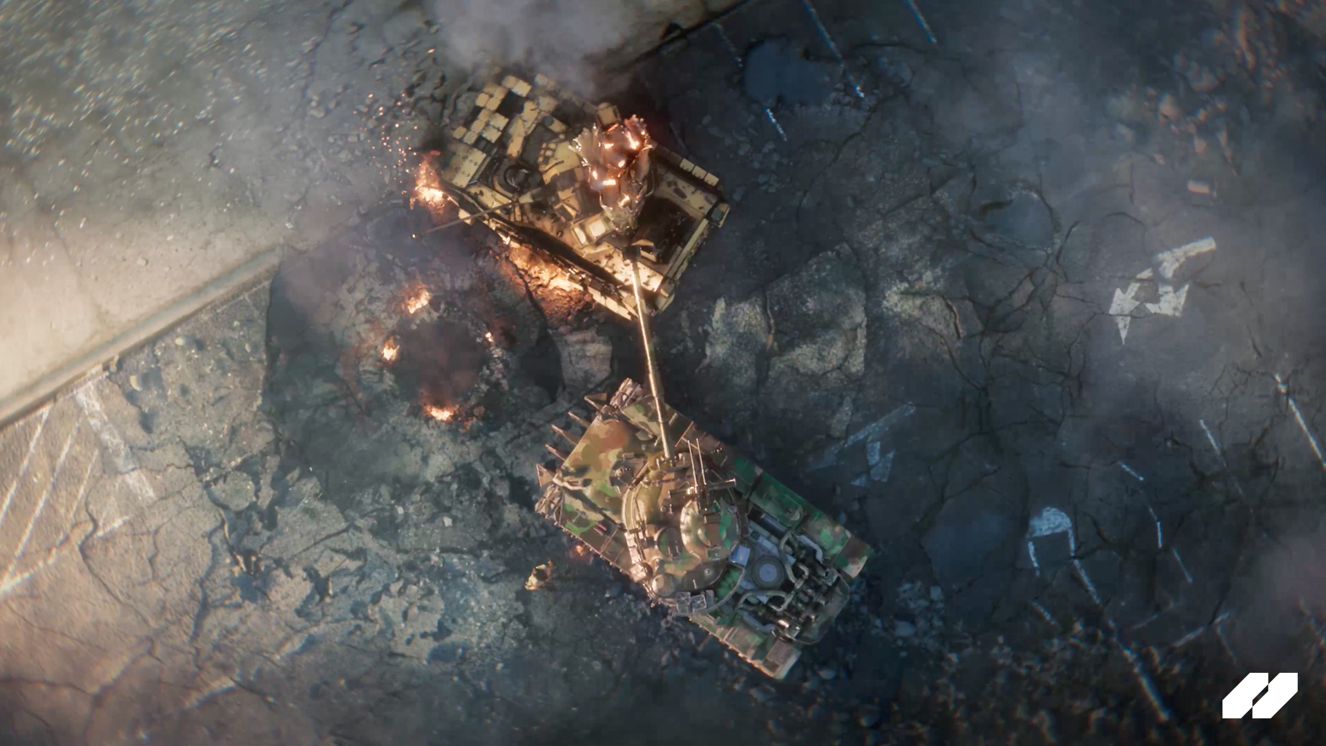 Tanks in a rendered trailer for World of Tanks Heat