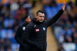 Matt Bloomfield the head coach / manager of Wycombe Wanderers during the Sky Bet League One between Shrewsbury Town and Wycombe Wanderers at Montgomery Waters Meadow on February 25, 2023 in Shrewsbury, United Kingdom. (Photo by James Baylis - AMA/Getty Images)