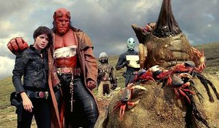 Hellboy II: The Golden Army Selma Blair Ron Perlman looking for trouble in the countryside