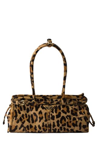 Prada medium printed leather tote bag