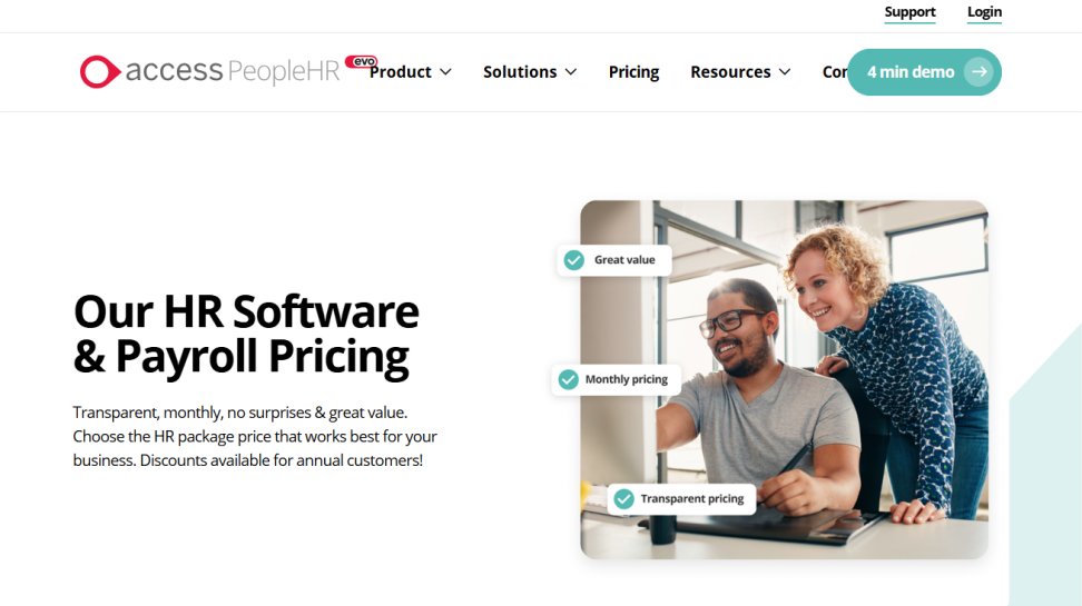 PeopleHR website screenshot (May 2025).