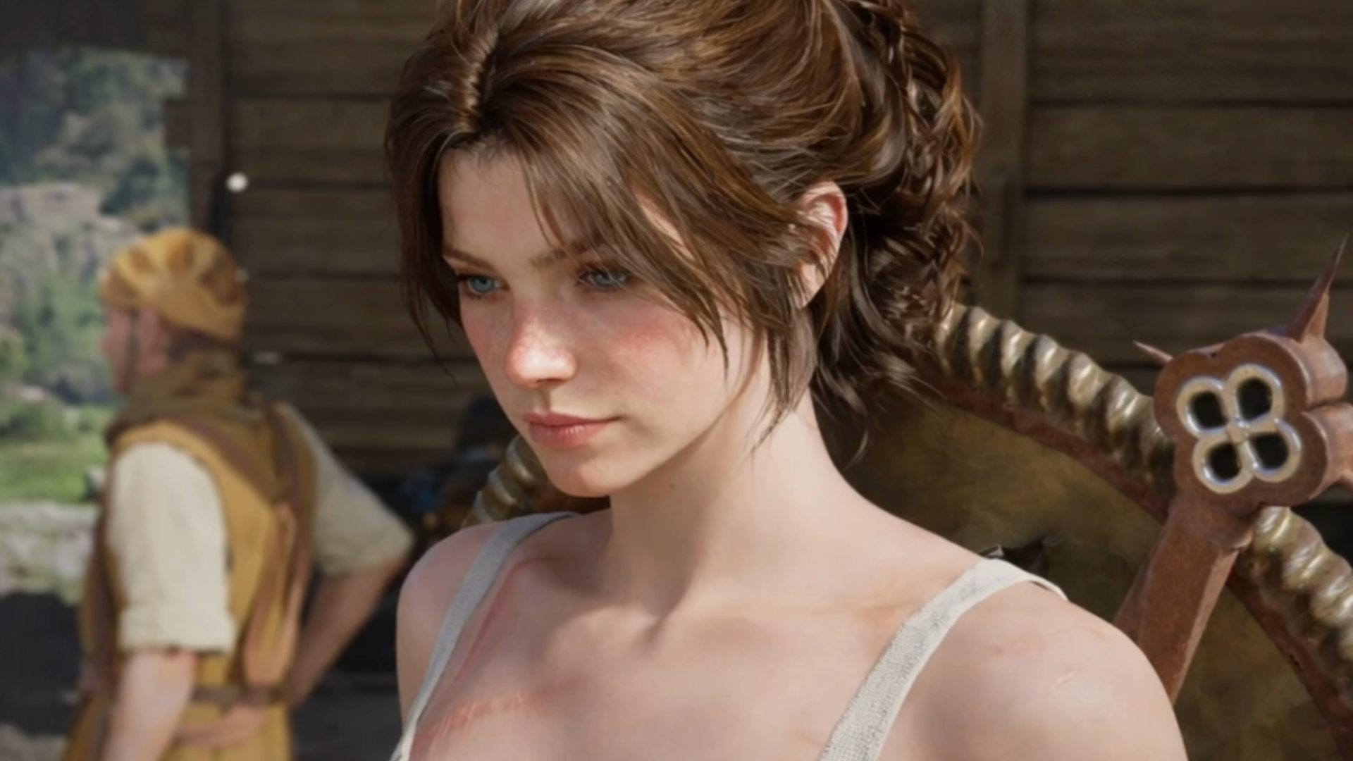 Crimson Desert female protagonist mod shows a woman looking down