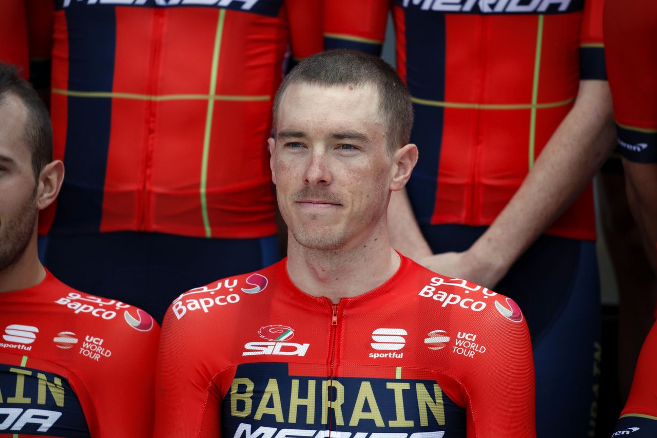 Rohan Dennis wears his new Bahrain-Merida kit