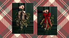 picture of M&S door swags being held in front of wall