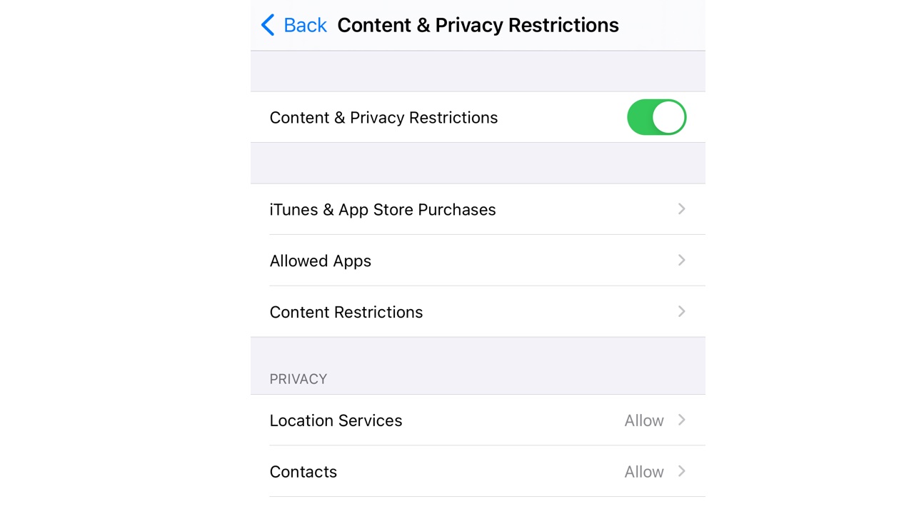 Parental controls for iPhone