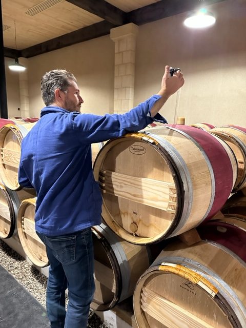 Tasting from the barrel at Ch&amp;acirc;teau Rauzan-S&amp;eacute;gla