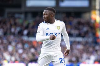 Wilfried Gnonto of Leeds United is playing during the Sky Bet Championship match between Leeds United and Millwall at Elland Road in Leeds, on March 17, 2024. (Photo by MI News/NurPhoto via Getty Images)