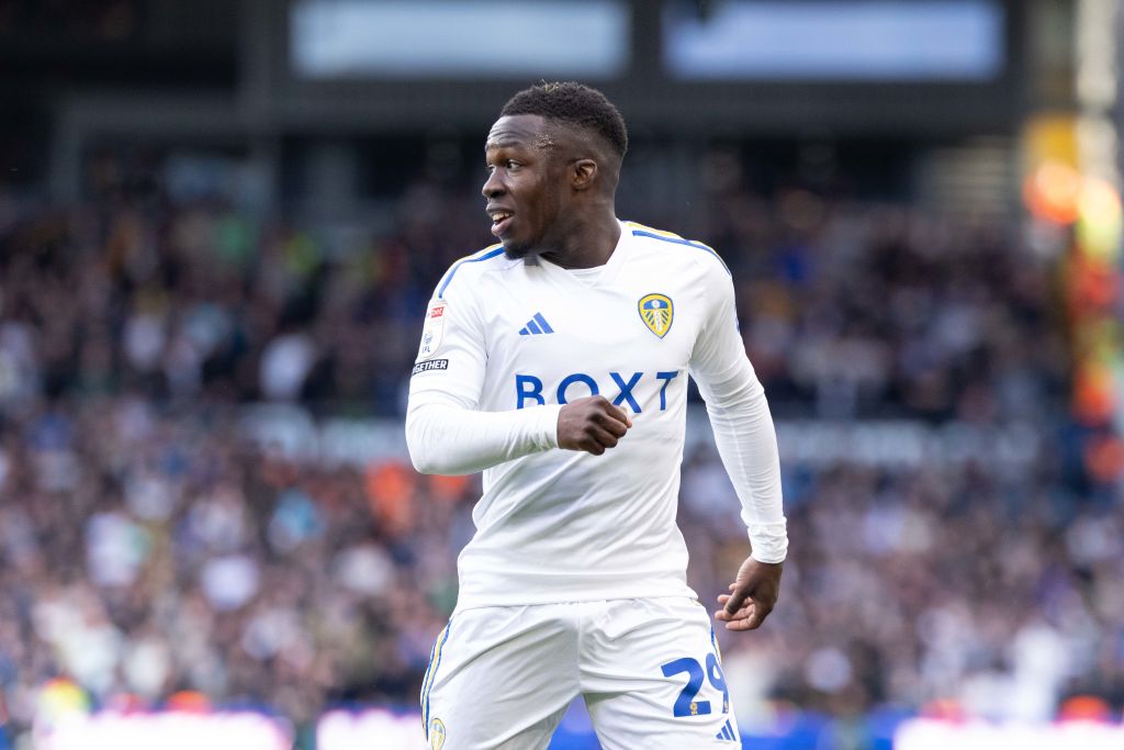 Wilfried Gnonto in action for Leeds United against Millwall in March 2024.