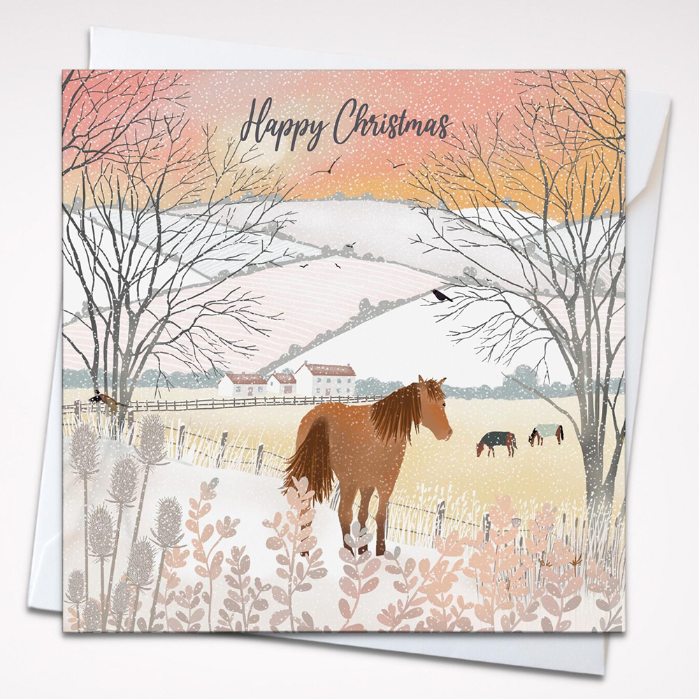 Snow Ponies Christmas card