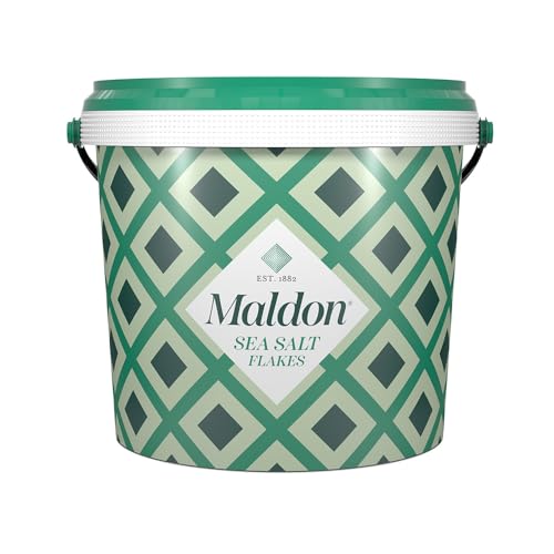 Maldon - Sea Salt Flakes 1.4kg Tub - Unique Pyramid Shaped Salt Flakes, Perfect for a Wide Range of Dishes, Hand-Harvested for Four Generations