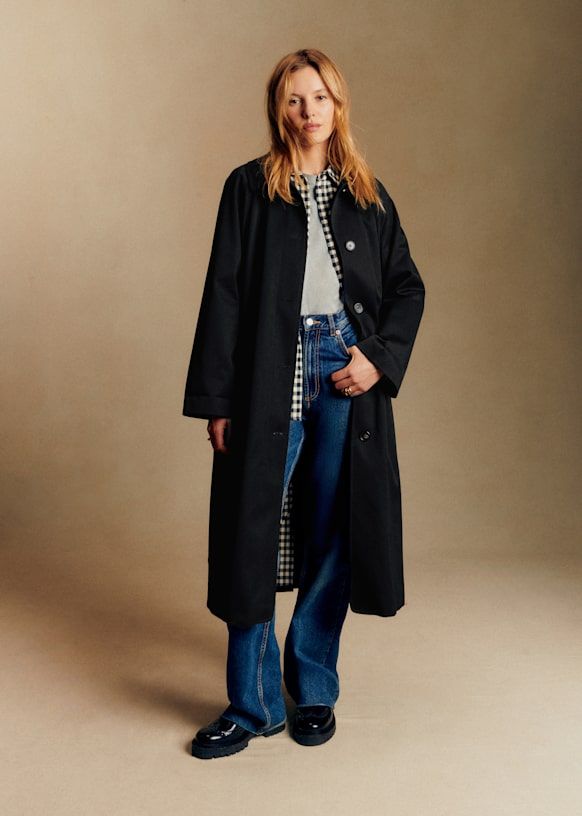 Clyde Coat - Black - Organic Cotton - Sézane