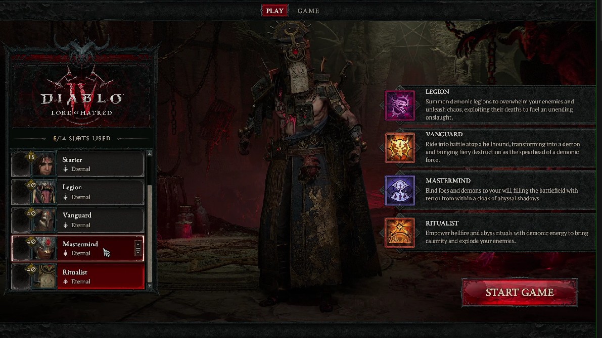Gameplay screenshots of Warlock in Diablo 4