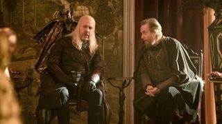 Paddy Considine as King Viserys and Rhys Ifans as Otto Hightower in House of the Dragon episode 3