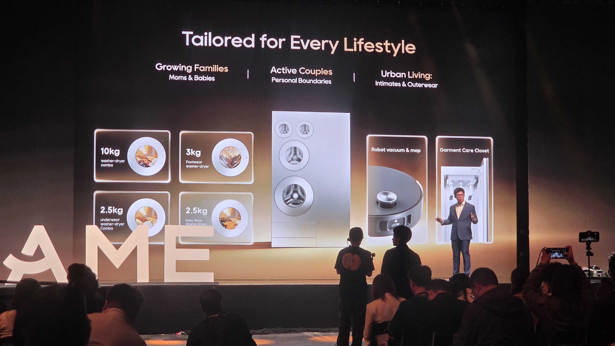 “Good technology is not about making more bubbles, it’s about making every drop work smarter” — okay Dreame, but where does your robot vacuum meets four washer dryers meets closet 6-in-1 cleaning gadget come in?