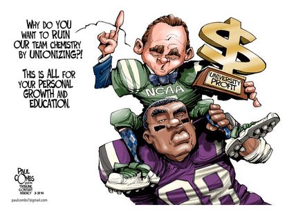 Editorial cartoon NCAA union